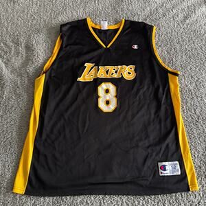 Vintage Kobe Bryant Champion Los Angeles Lakers #8 Black Jersey 52 XXL RARE